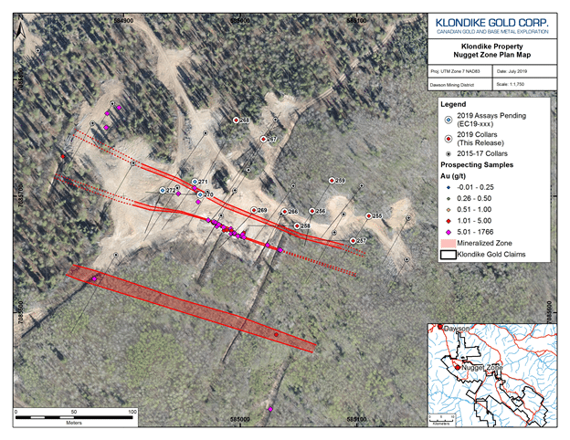 Map of the Nugget Zone 2019 Drill Plan